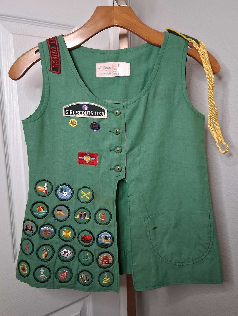 Vintage Girl Scouts Vest Girls Size 8
